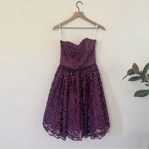Vintage Betsey Johnson Purple Floral Prom Dress
